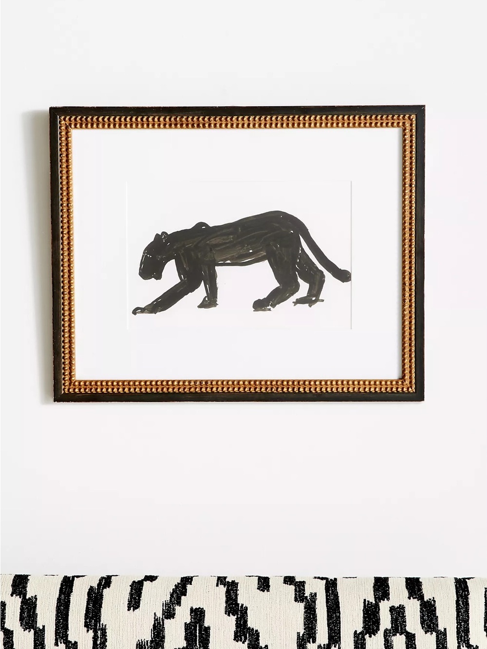 Artfully Walls Panther Walking Wall Art in Gold-Trim Frame